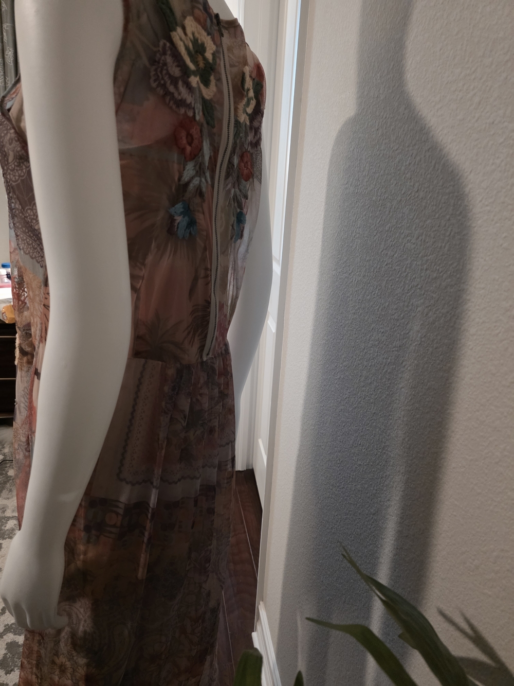 Johnny Was Floral Embroidered Sleeveless Mesh Dress - Multicolor Size M - Picture 12 of 12